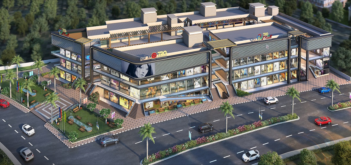 Artist's impression of TRG The Mall from above